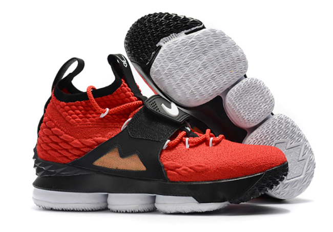 Nike LeBron 15 Red Alternate Diamond Turf Shoes - Click Image to Close